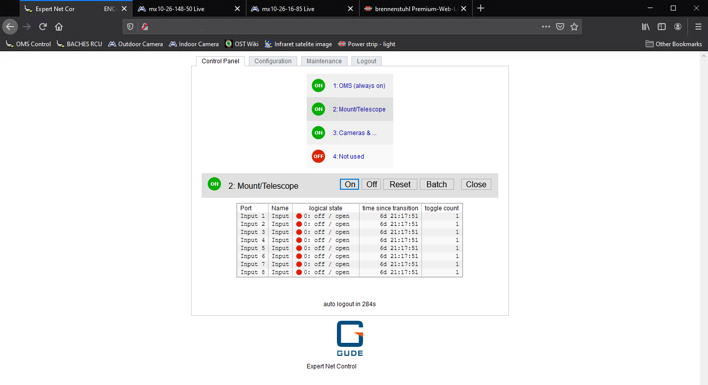  The OMS control window 